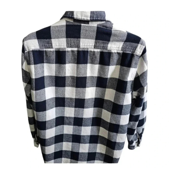 Levi's Men’s XL Black White Buffalo Plaid Flannel Shirt Y2K Grunge Oversized - Picture 3 of 7